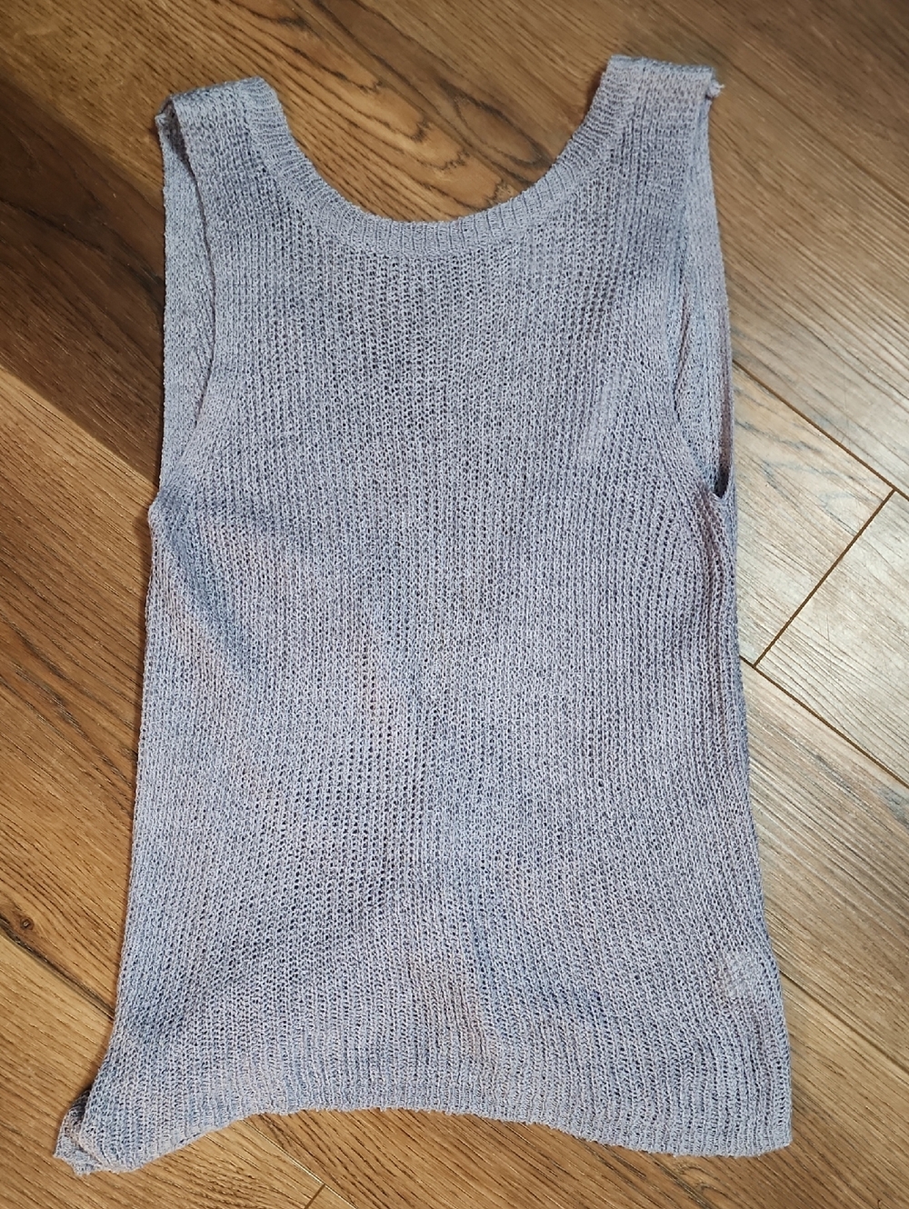 Be Cool Knit Lilac Open Back Tank Top